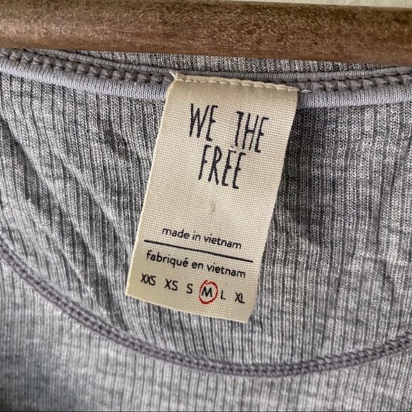 Free People Gray Golden Gate Ribbed T-Shirt Size M - Picture 5 of 12